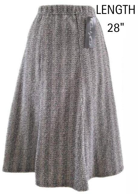 Monique Black and Taupe Tweed Skirt